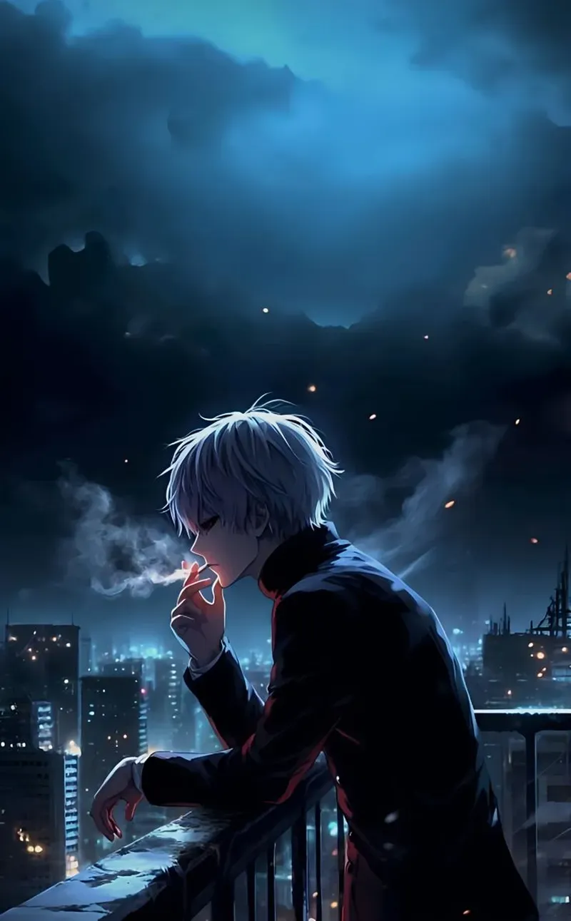 hình ảnh anime nam buồn thể hiện nỗi cô đơn, tâm trạng