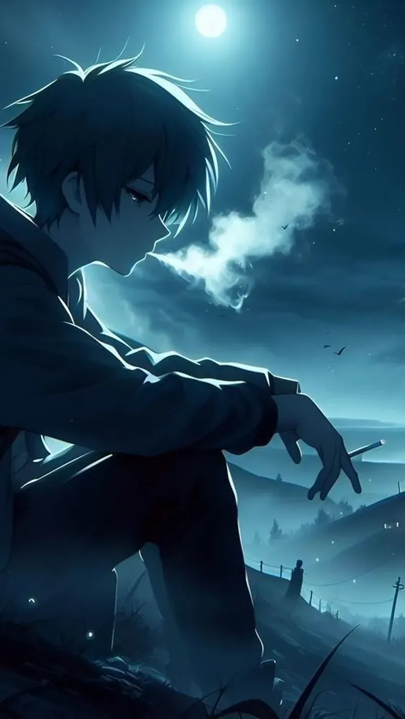 hình nền anime nam buồn dành cho những ngày tâm trạng
