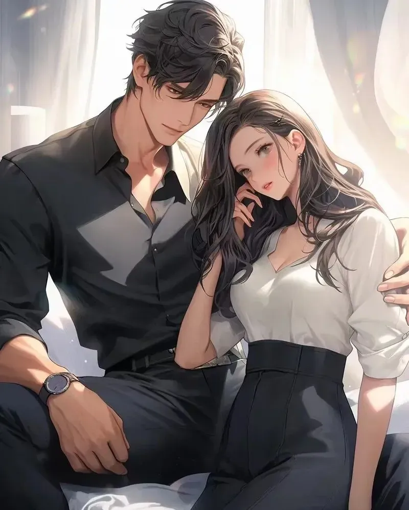 Khung cảnh tình yêu ngọt ngào trong hình anime nam nữ yêu nhau