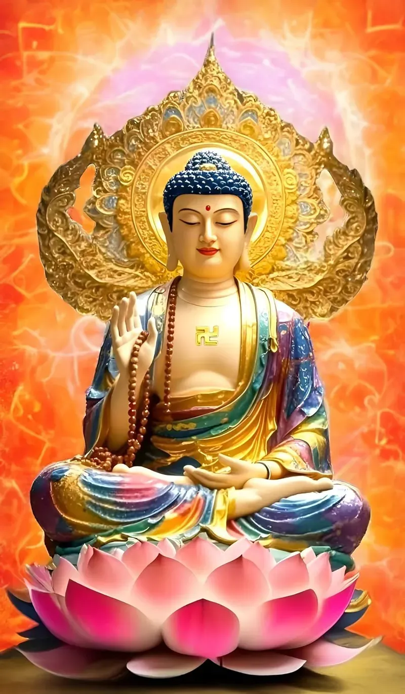Ngắm nhìn ảnh phật di đà thiêng liêng, đầy lòng từ bi