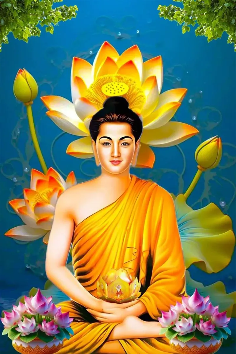 Chiêm bái ảnh phật thích ca mâu ni tỏa sáng ánh trí tuệ