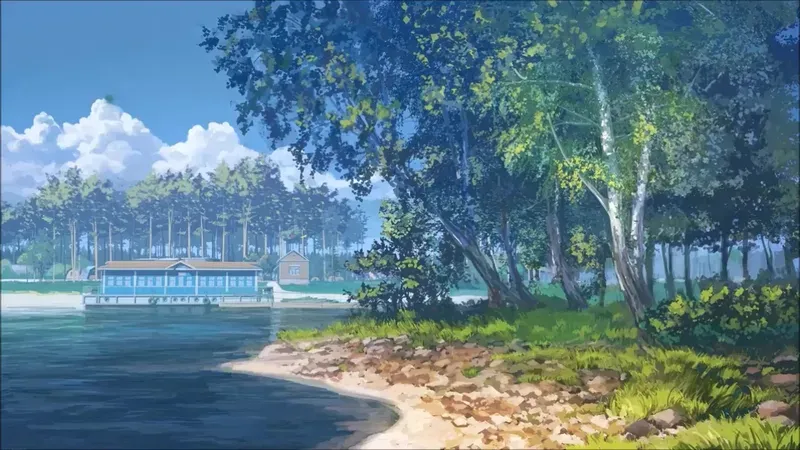 Lạc vào thế giới anime với ảnh nền máy tính anime phong cảnh tuyệt đẹp