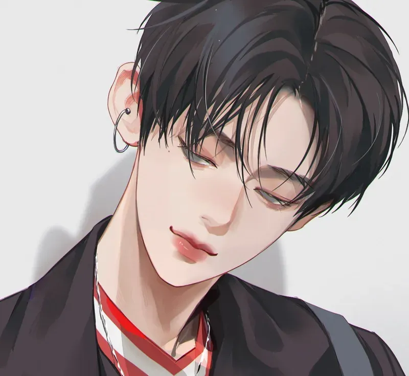 ảnh anime nam ngầu lạnh lùng ác quỷ với đôi mắt đỏ rực