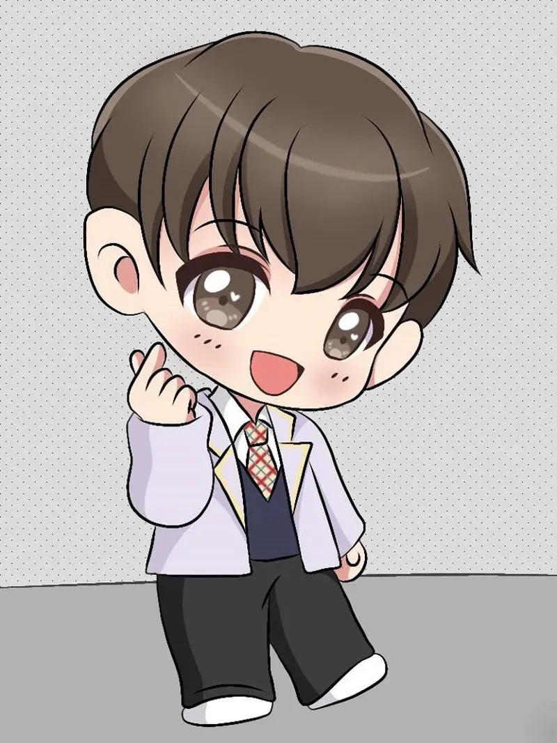 Hình chibi nam ngầu với phong cách anime đầy mạnh mẽ và lôi cuốn