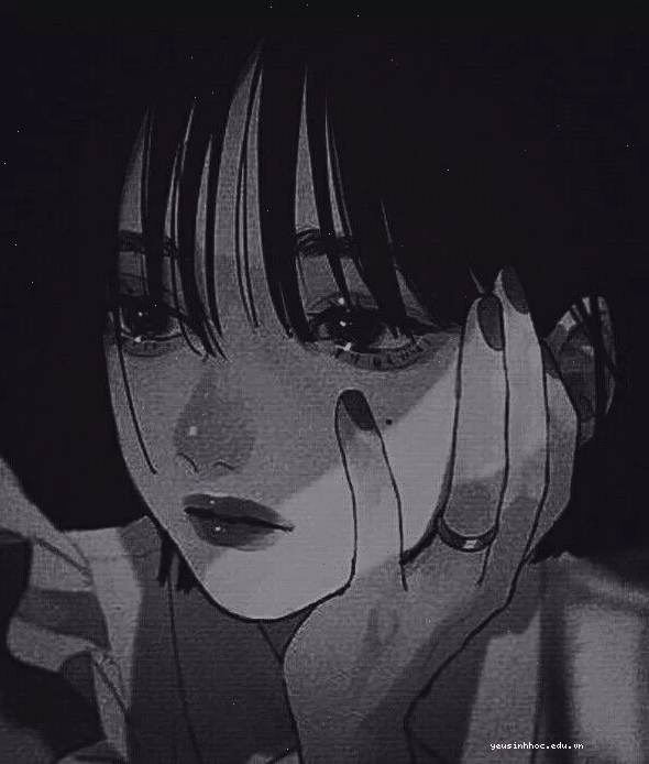 Ảnh anime cô gái buồn xinh đẹp, thể hiện nỗi buồn trong thế giới ảo