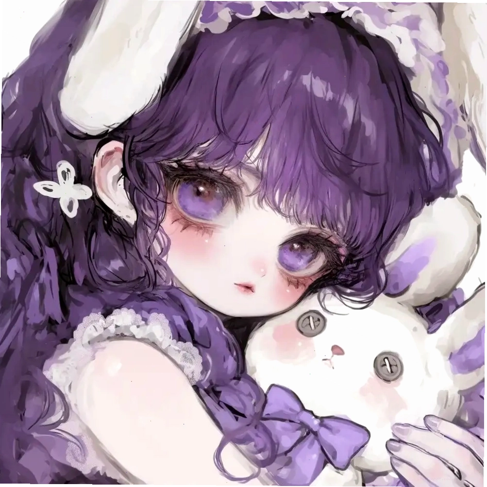 Ảnh anime nữ màu tím với trang phục công chúa lộng lẫy