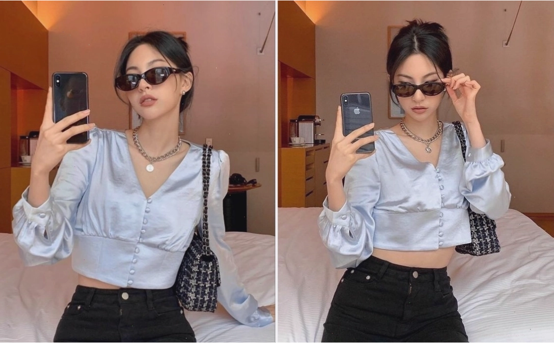 Ảnh chụp trước gương trong khách sạn, thể hiện sự sang trọng và tinh tế