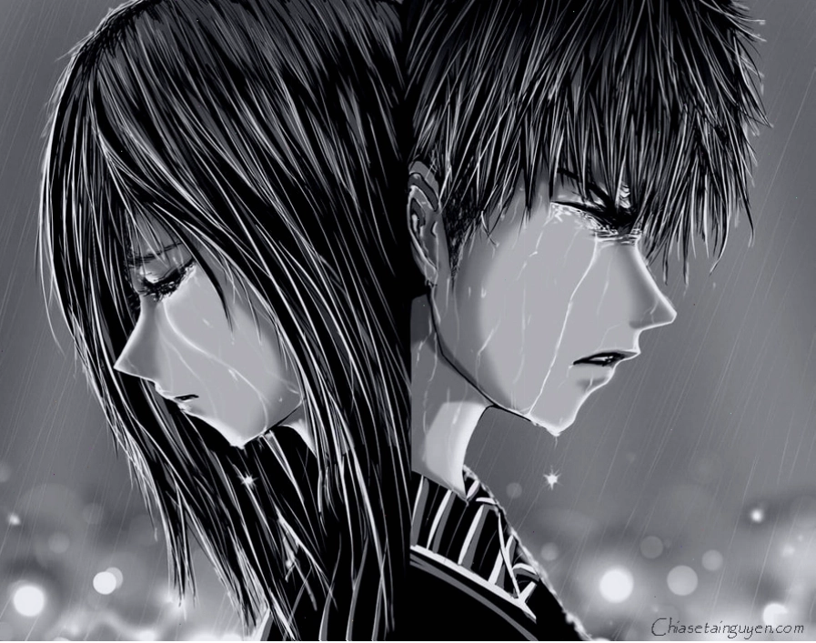 Anime cô gái buồn dưới mưa đêm huyền ảo