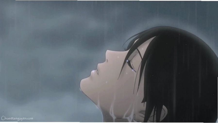Anime cô gái khóc dưới mưa, vẻ đẹp u buồn