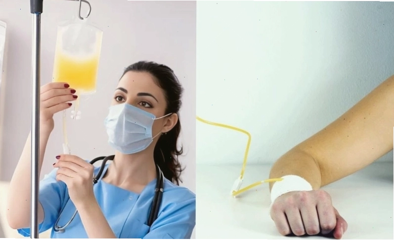 Bác sĩ đang thực hiện quy trình truyền dịch cho bệnh nhân