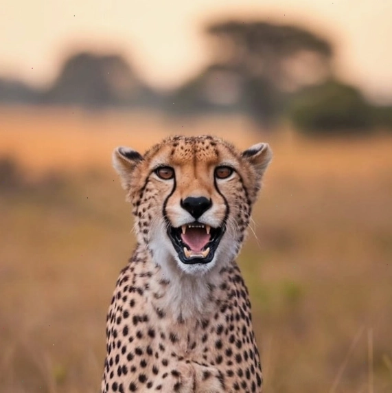 Báo đốm Đông Nam Phi (Acinonyx jubatus jubatus), cận cảnh một đầu báo đang ngồi ở Savanna châu Phi