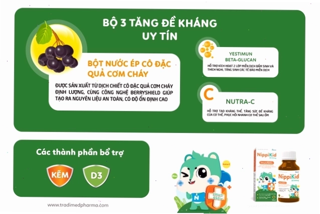 Bộ đôi hỗ trợ tăng sức đề kháng cho bé hay gặp các vấn đề về hô hấp trên