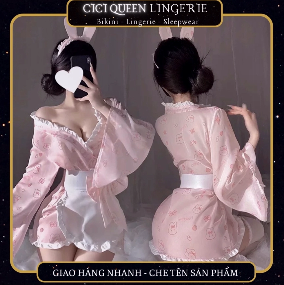 Bộ Kimono Kitty Cosplay Hầu Gái