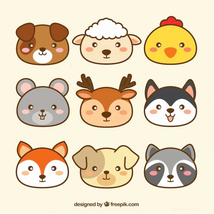 Bộ sưu tập động vật kawaii dễ thương