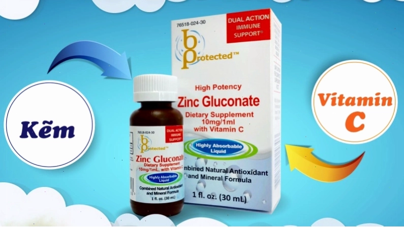 BProtected Zinc Gluconate cung cấp kẽm hỗ trợ tăng đề kháng