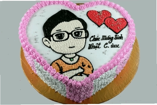 Bức ảnh chiếc bánh sinh nhật hình bạn trai dễ thương