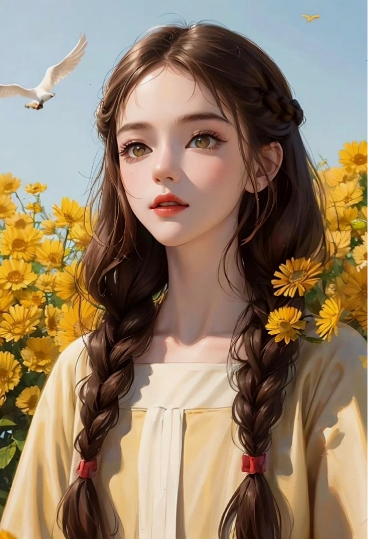 Cô gái 3D anime với đôi mắt to tròn