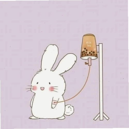 Cô gái chibi dễ thương đang thưởng thức ly trà sữa mát lạnh