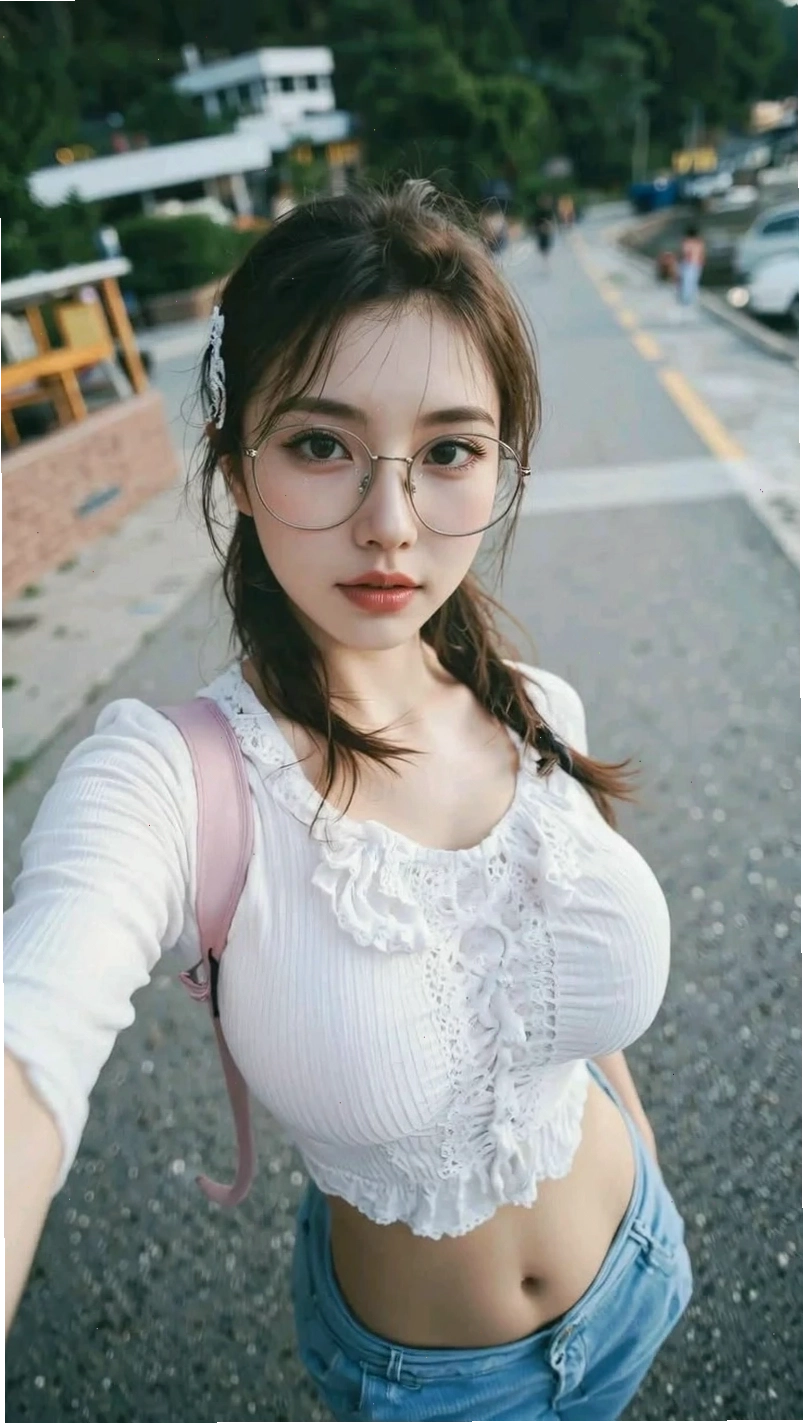 Cô gái đeo kính cận tóc dài dịu dàng