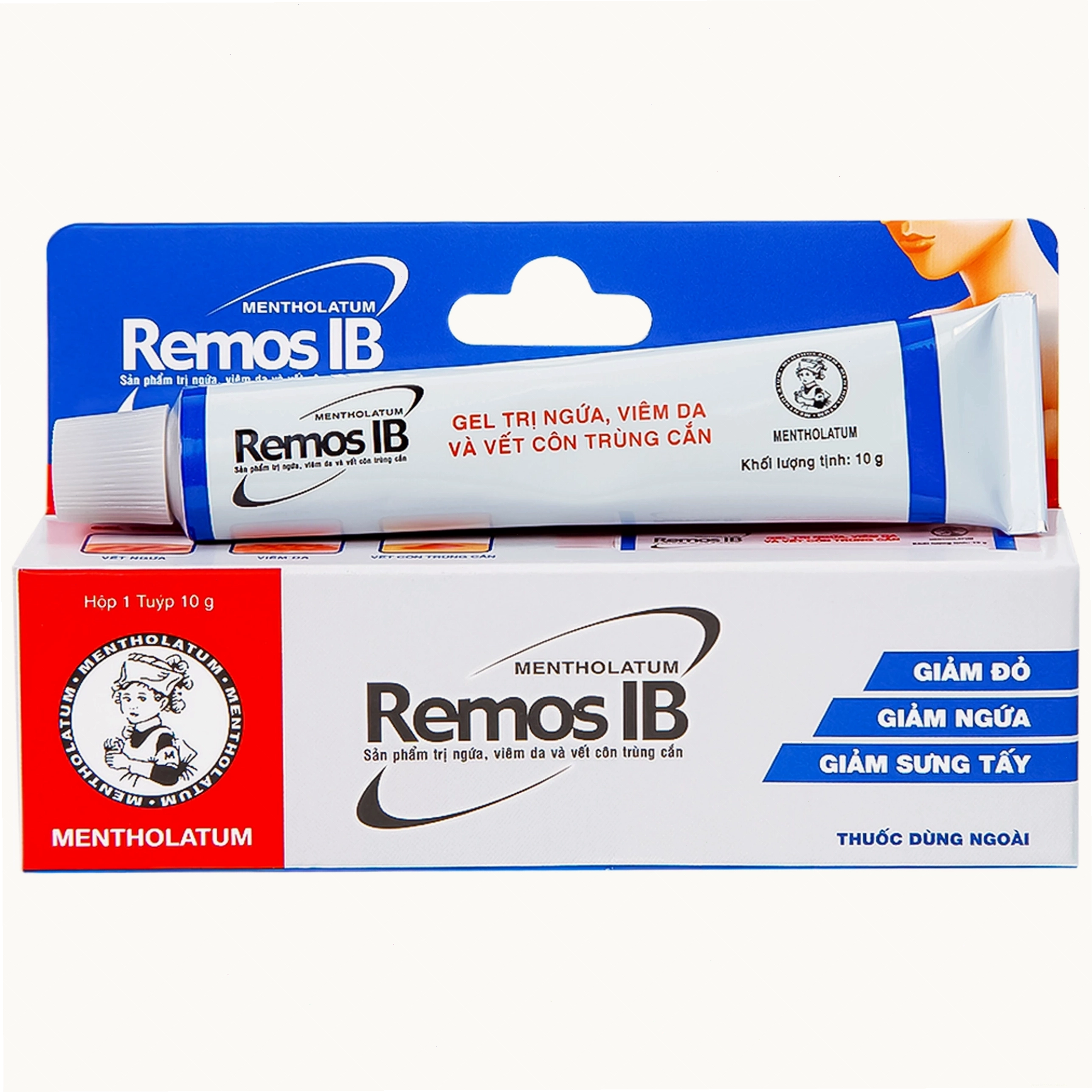 Gel Remos IB - Thuốc bôi trị ngứa, viêm da và vết côn trùng cắn (10g)