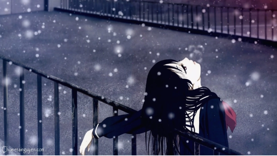 Hình ảnh anime cô gái khóc buồn dưới mưa