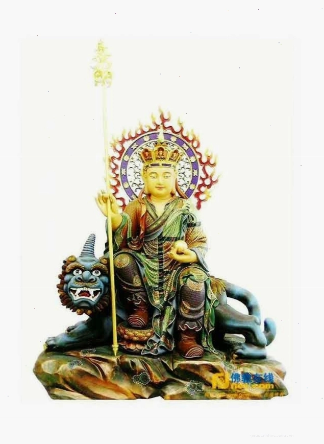 Hình ảnh Đức Địa Tạng Vương Bồ Tát với ngọn lửa trí tuệ