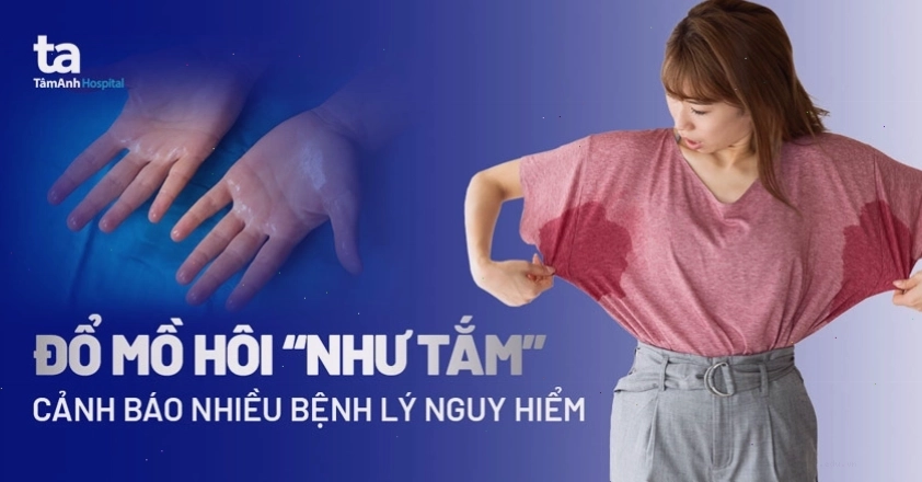 Hình ảnh mô tả người đổ mồ hôi nhiều như tắm
