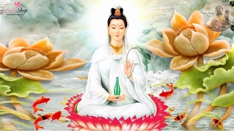 Hình ảnh Phật Quan Thế Âm Bồ Tát hiền dịu, uy nghiêm và đầy trí tuệ