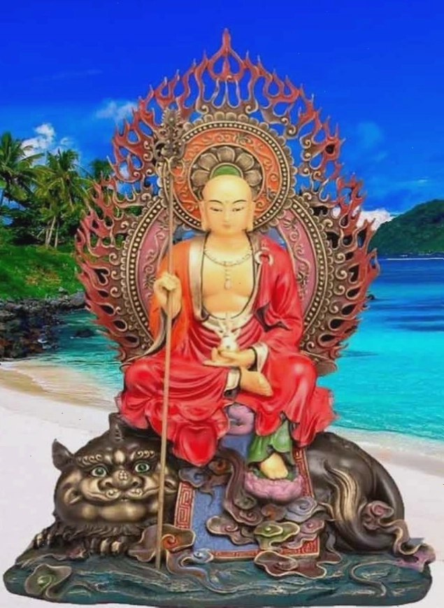 Hình tượng Địa Tạng Vương Bồ Tát cưỡi Đế Thính