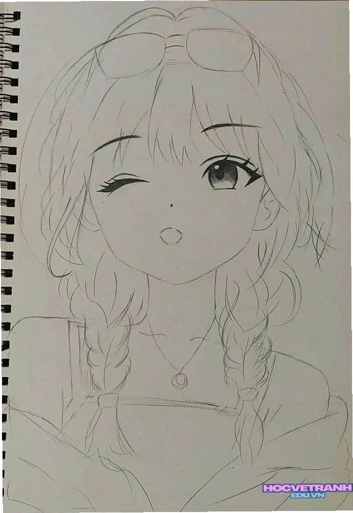 Hình vẽ cô gái anime đơn giản nhưng vẫn rất thu hút