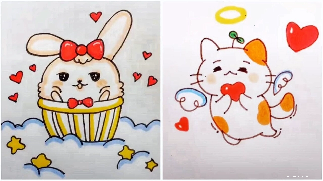 Hình vẽ cô gái chibi với phong cách vui nhộn