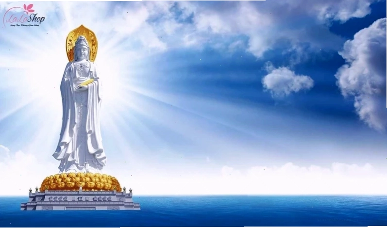 Mock up tượng Quan Âm đẹp đặt trong không gian nội thất