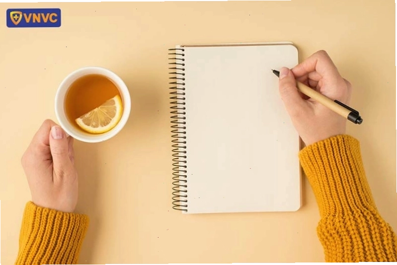 Người đang viết nhật ký để giải tỏa căng thẳng