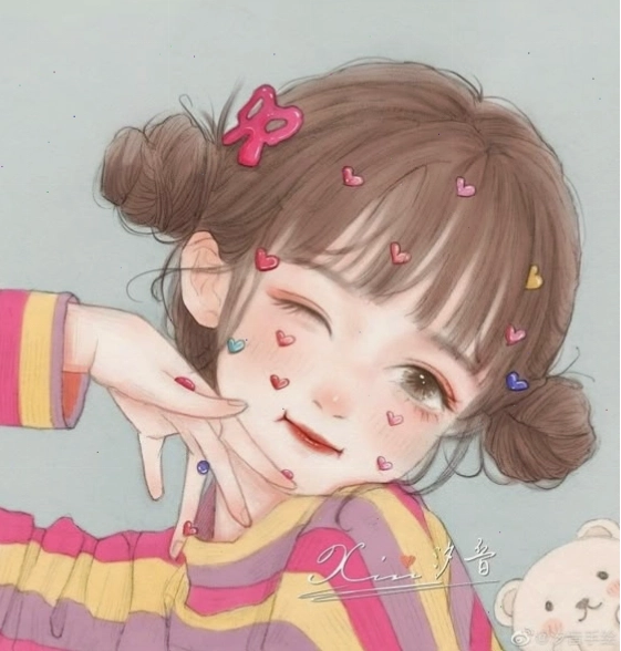 Nhân vật Chibi cô gái mặc váy hồng