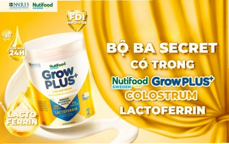 Sữa Nutifood GrowPLUS+ Colostrum Lactoferrin giúp bé khỏe mạnh và tăng cân