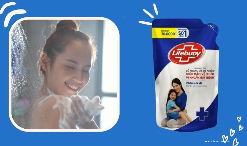 Sữa tắm Lifebuoy chăm sóc da hương dịu nhẹ phù hợp cho da nhạy cảm