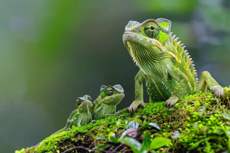 Tắc kè hoa với màu sắc rực rỡ trong môi trường tự nhiên