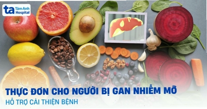 Thực đơn cho người bị gan nhiễm mỡ với các loại rau xanh và trái cây tươi