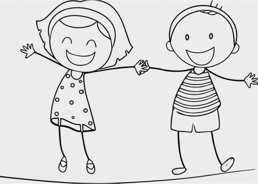 Tranh tô màu bạn trai và bạn gái dễ thương