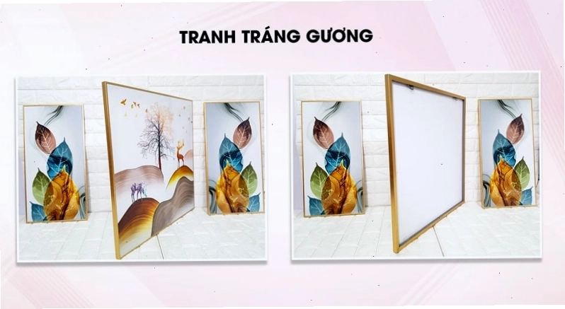 Tranh treo tường cô gái nghệ thuật chất liệu tráng gương