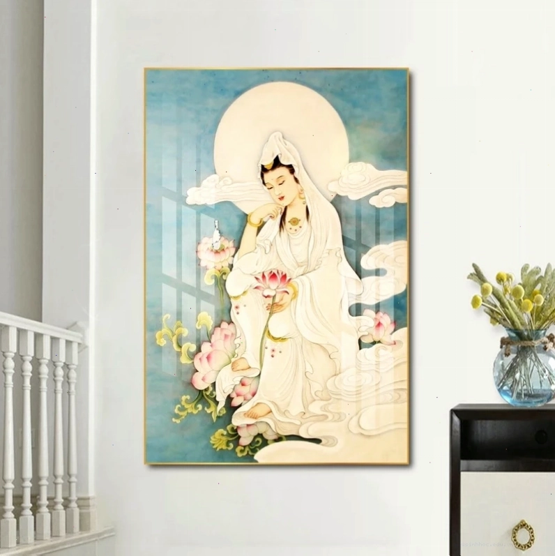 Tranh treo tường quan thế âm bồ tát 05 với màu sắc hài hòa