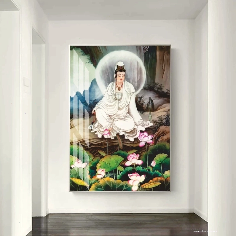 Tranh treo tường Quan thế âm bồ tát 503 với cảnh sắc thiên nhiên