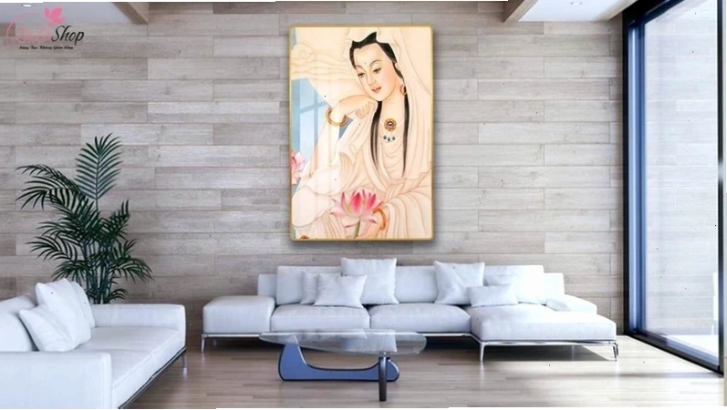 Tranh treo tường Quan Thế Âm Bồ Tát chất lượng cao