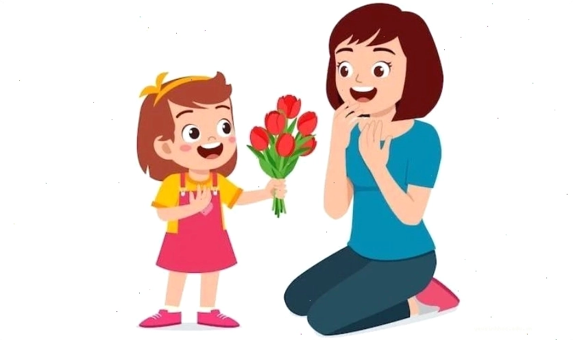 Tranh vẽ mẹ và bé gái với màu sắc rực rỡ