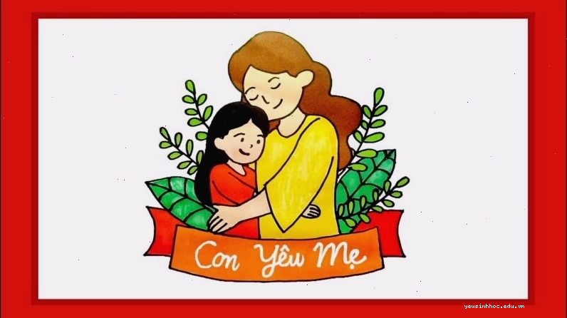 Tranh vẽ mẹ và con gái đẹp, tình cảm ấm áp