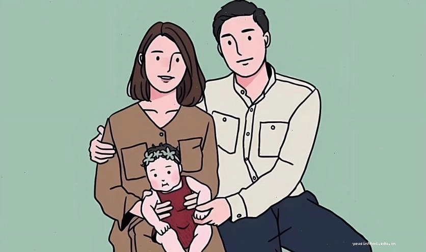 Tranh vẽ mẹ và gia đình đơn giản