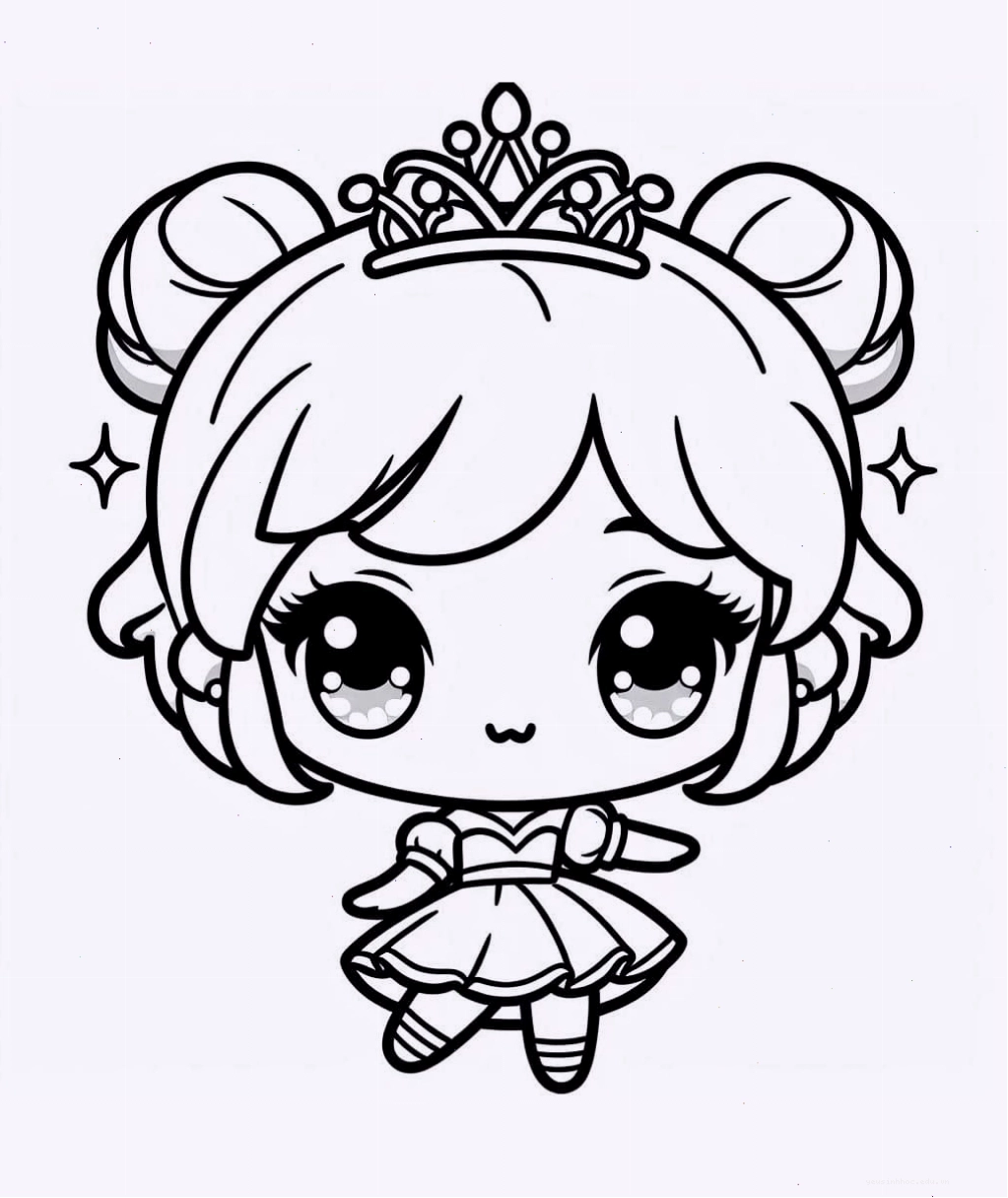 Ảnh công chúa Disney chibi cute với đôi mắt to tròn