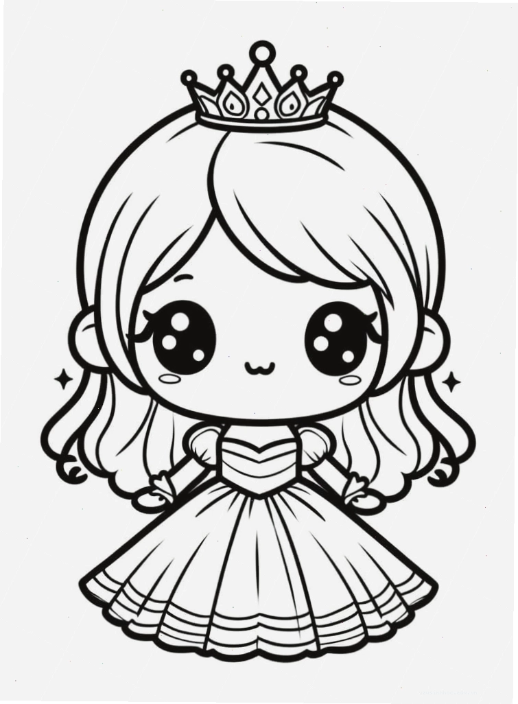 Ảnh công chúa Disney chibi đáng yêu với váy hồng lộng lẫy