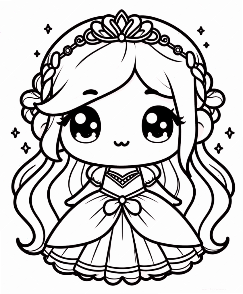 Hình ảnh công chúa chibi mỉm cười rạng rỡ