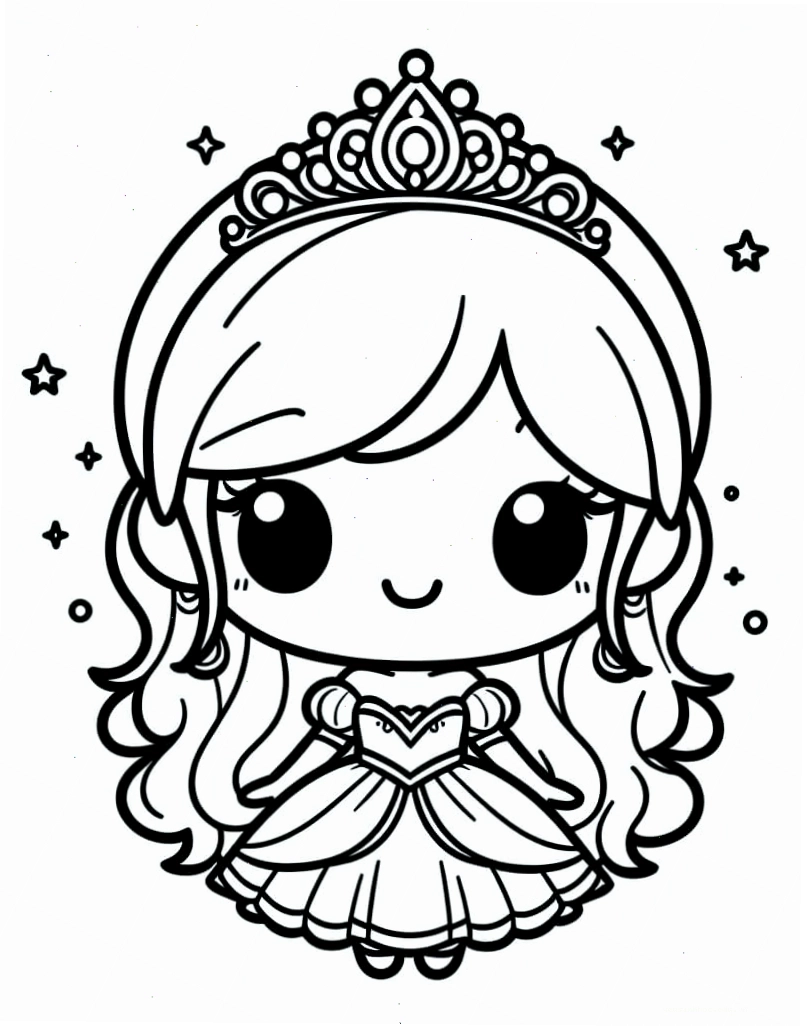 Hình ảnh công chúa chibi vui vẻ hạnh phúc